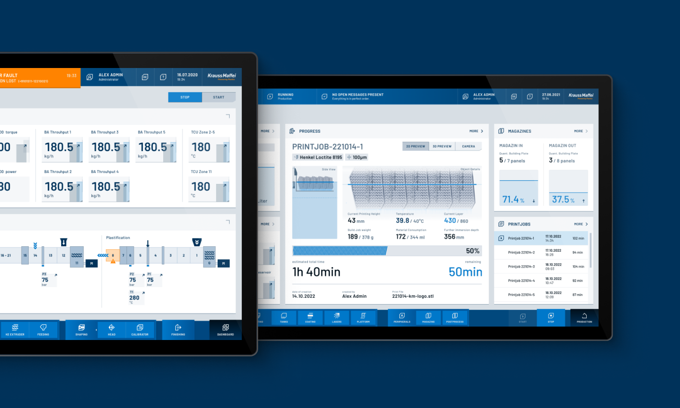 HMI Project KraussMaffei GmbH pioneerProcessControl Nahaufnahme Screendesign