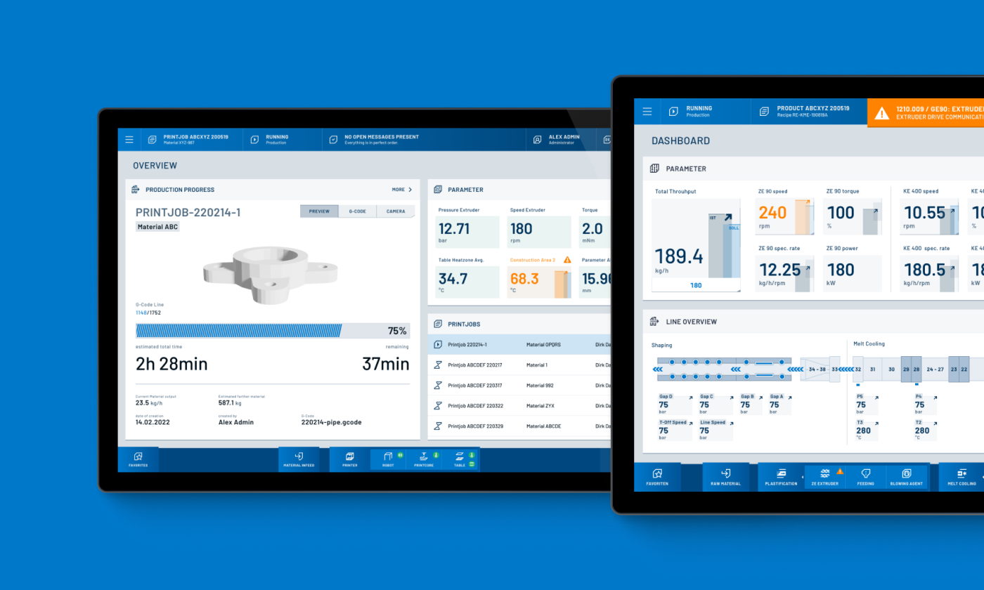 HMI Project KraussMaffei GmbH pioneerProcessControl Nahaufnahme Screendesign